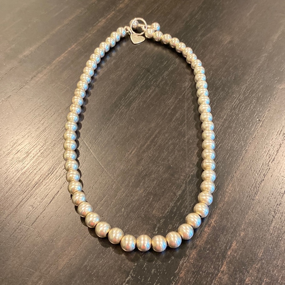 Kalibre sterling silver ball bead necklace